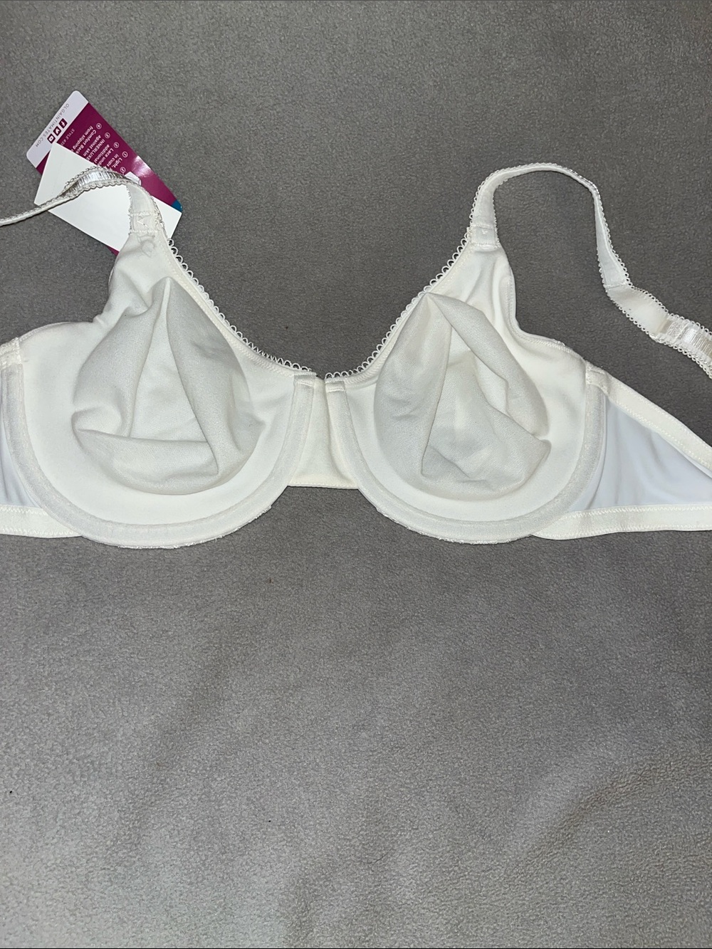 Olga White Full Coverage Underwire Bra with Lace Accents - Picture 3 of 5